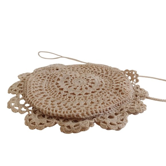 Mister Ernest Crochet 7.5" Evening Bag Shoulder String 17.5" Lined Vtg Hong Kong - Picture 3 of 9